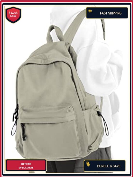 Water Resistant Nylon Backpack with Laptop Compartment for School Travel main image 4